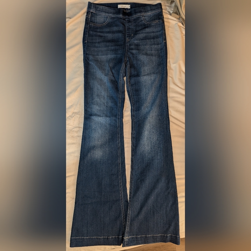 Cello Blue Flare Wide Leg Jeans